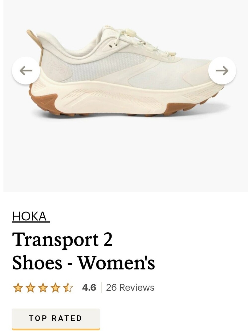 Brand New Never Worn HOKA Transport 2 Shoes - Women's 9.5 White